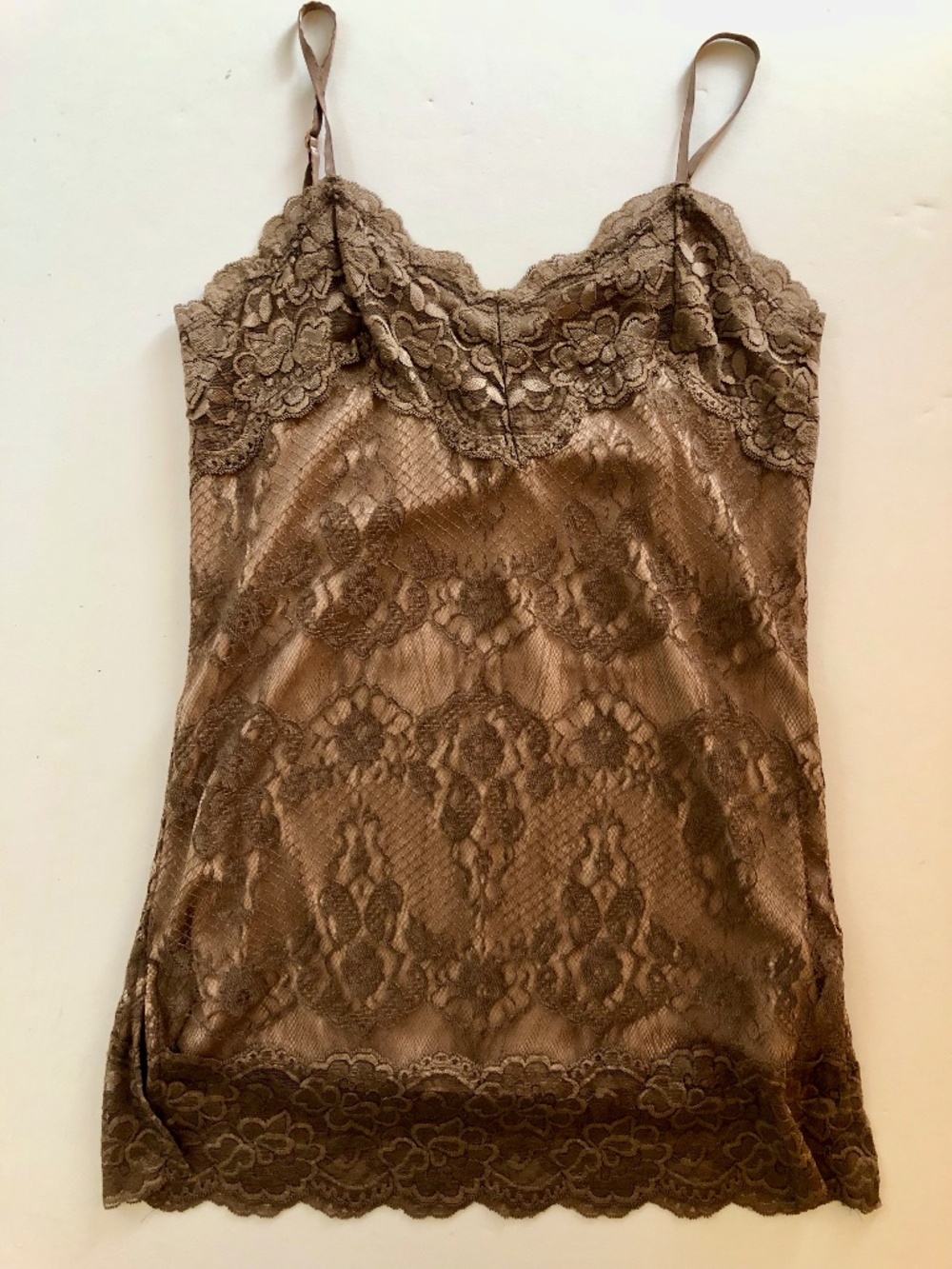 NWOT Brown Laced & lined Camisole MED